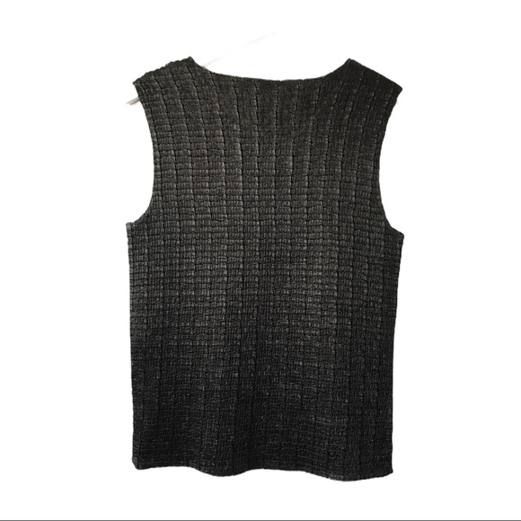 EUC Nicola black micropleated sleeveless blouse L - Picture 4 of 4